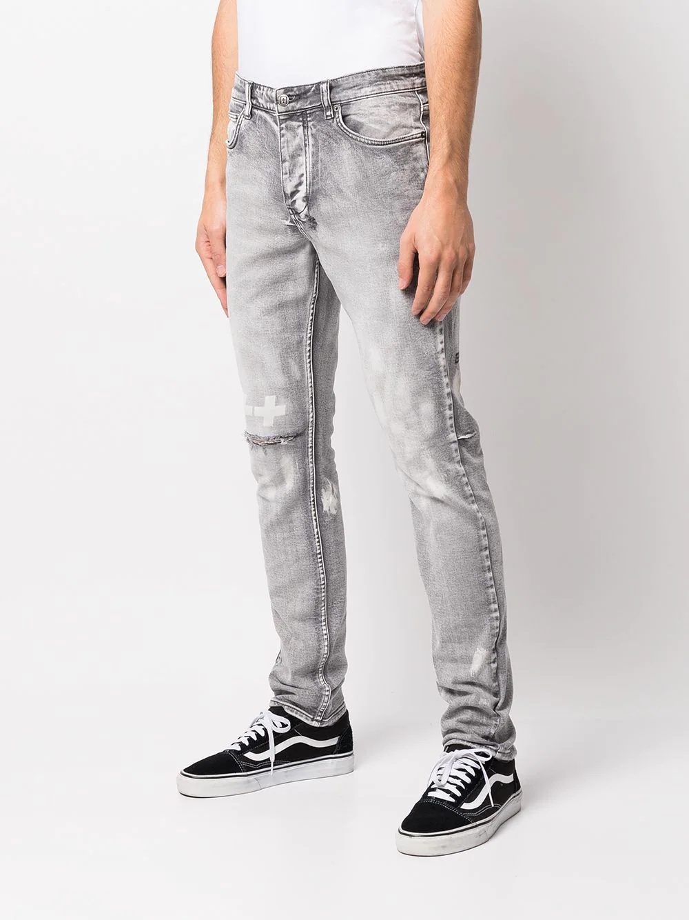 distressed skinny-cut jeans - 3