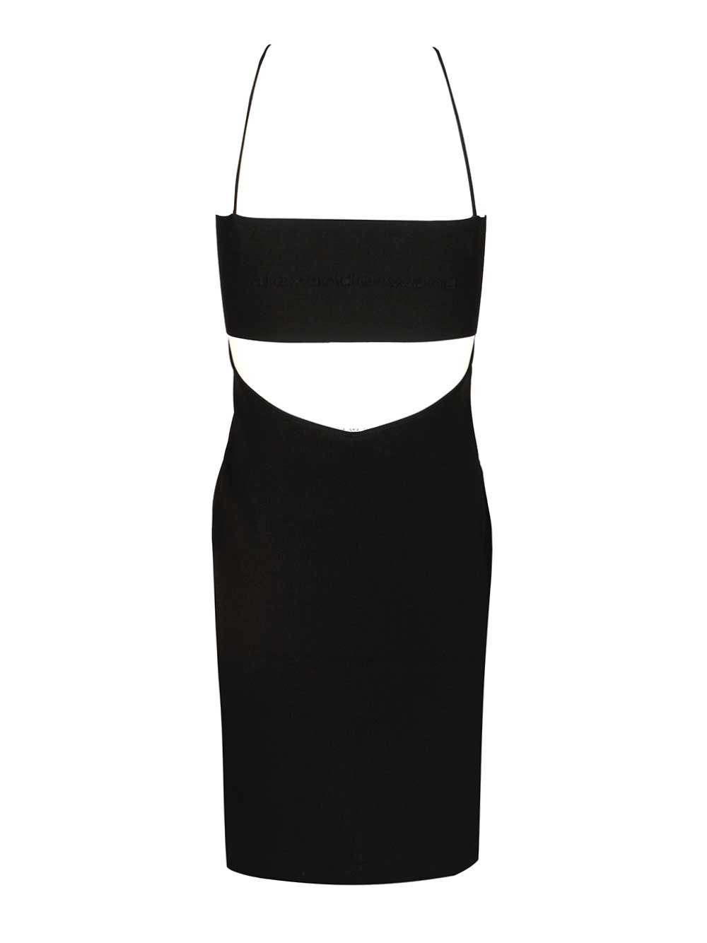 Slip Dress With Logo Dresses Black - 2