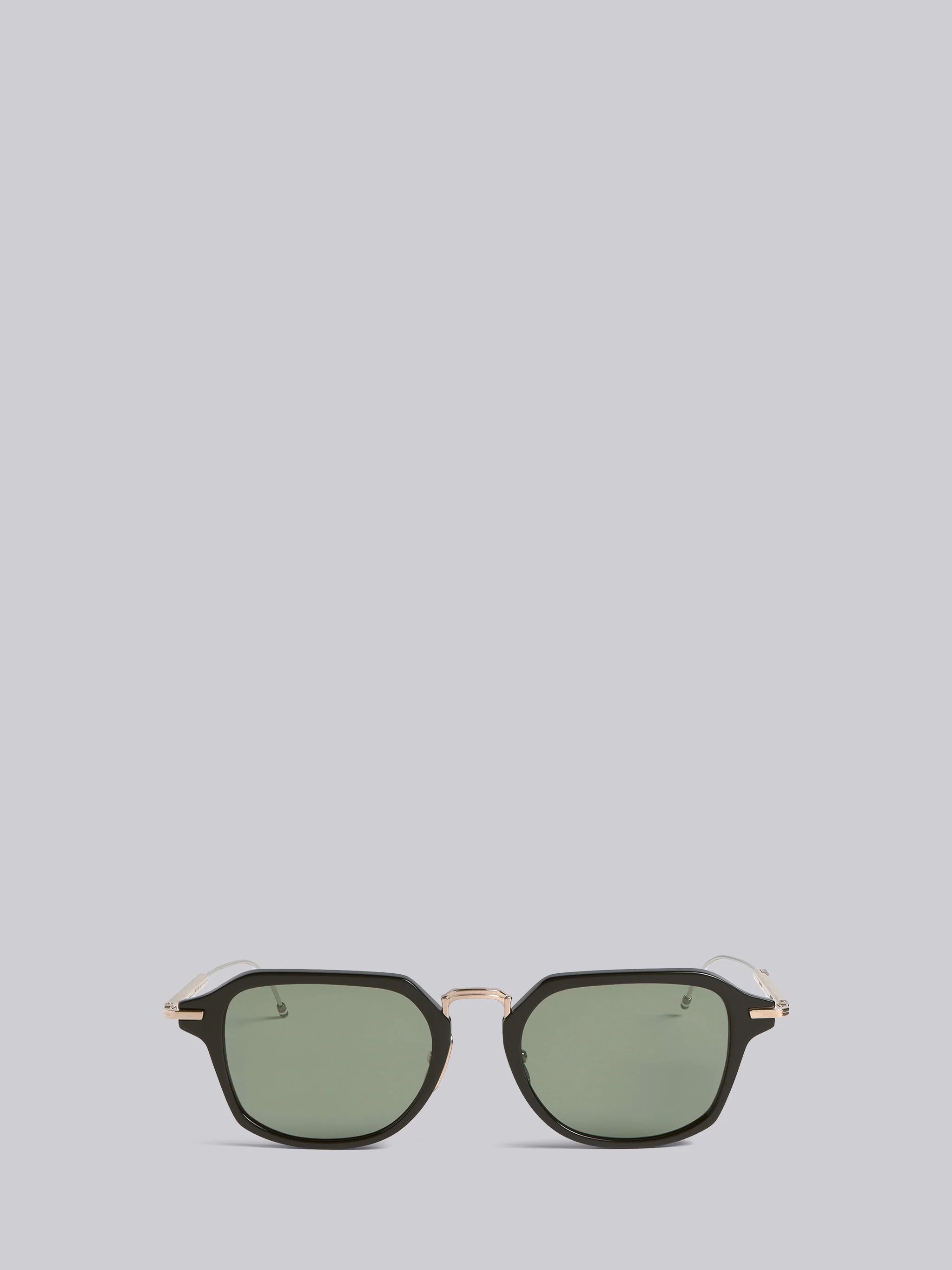 TB423 - Black White And Gold Clubmaster Sunglasses - 1