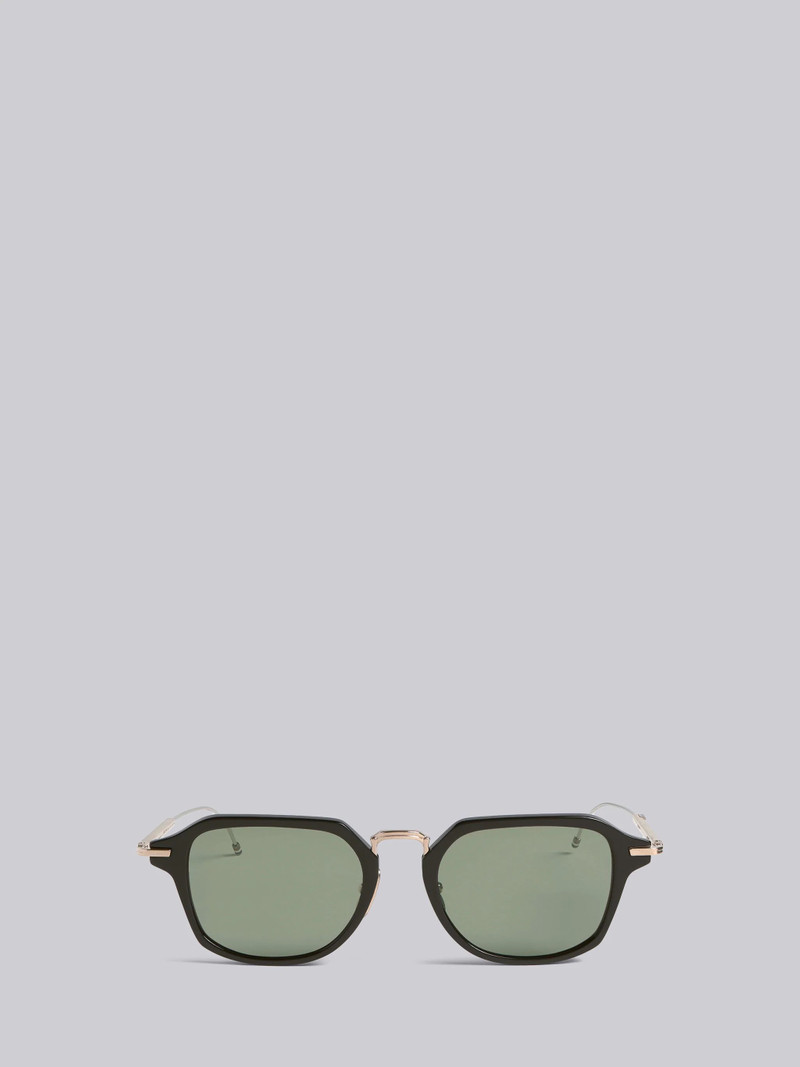 TB423 - Black White And Gold Clubmaster Sunglasses 1