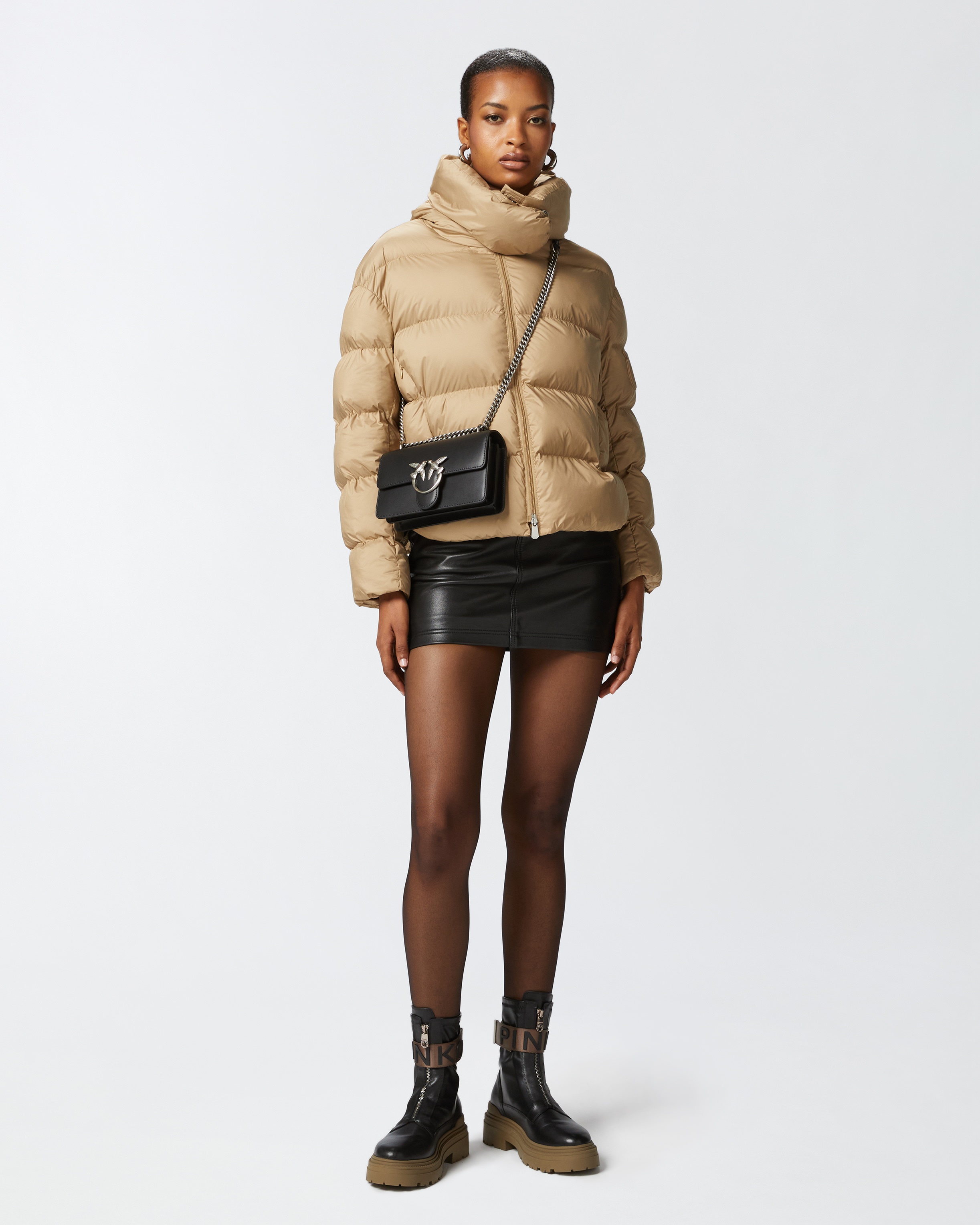 PADDED DOWN JACKET WITH HIGH WRAP-AROUND COLLAR - 3
