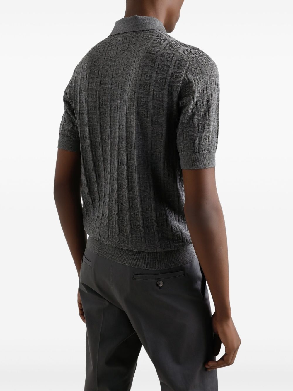logo-jacquard polo shirt - 5