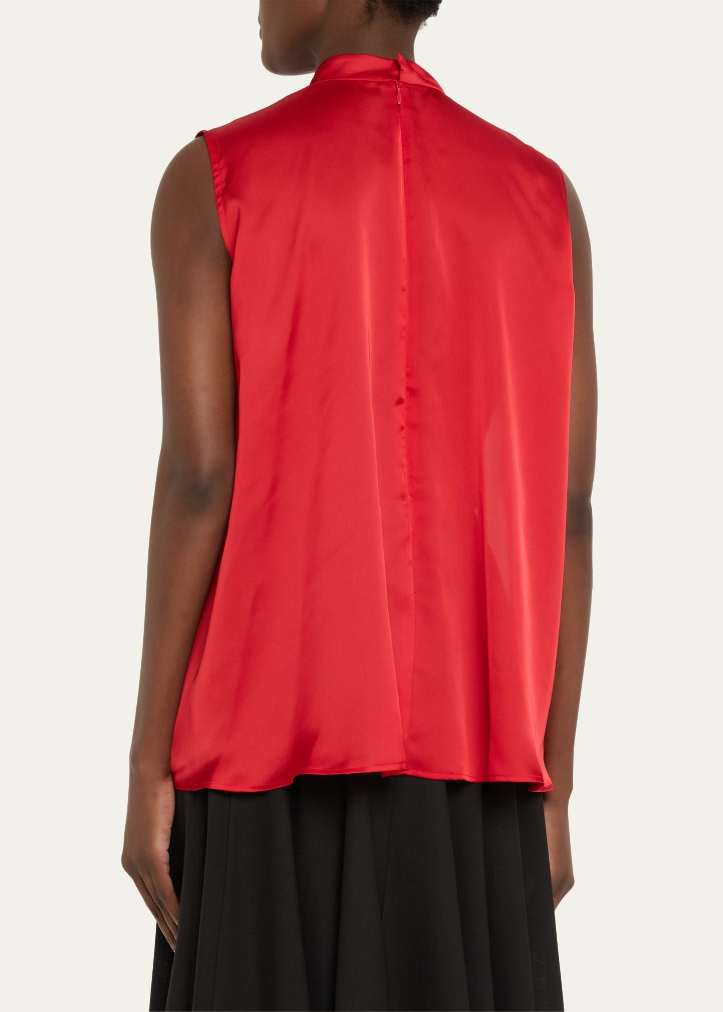 Ruffle High Neck Satin Chiffon Blouse - 3