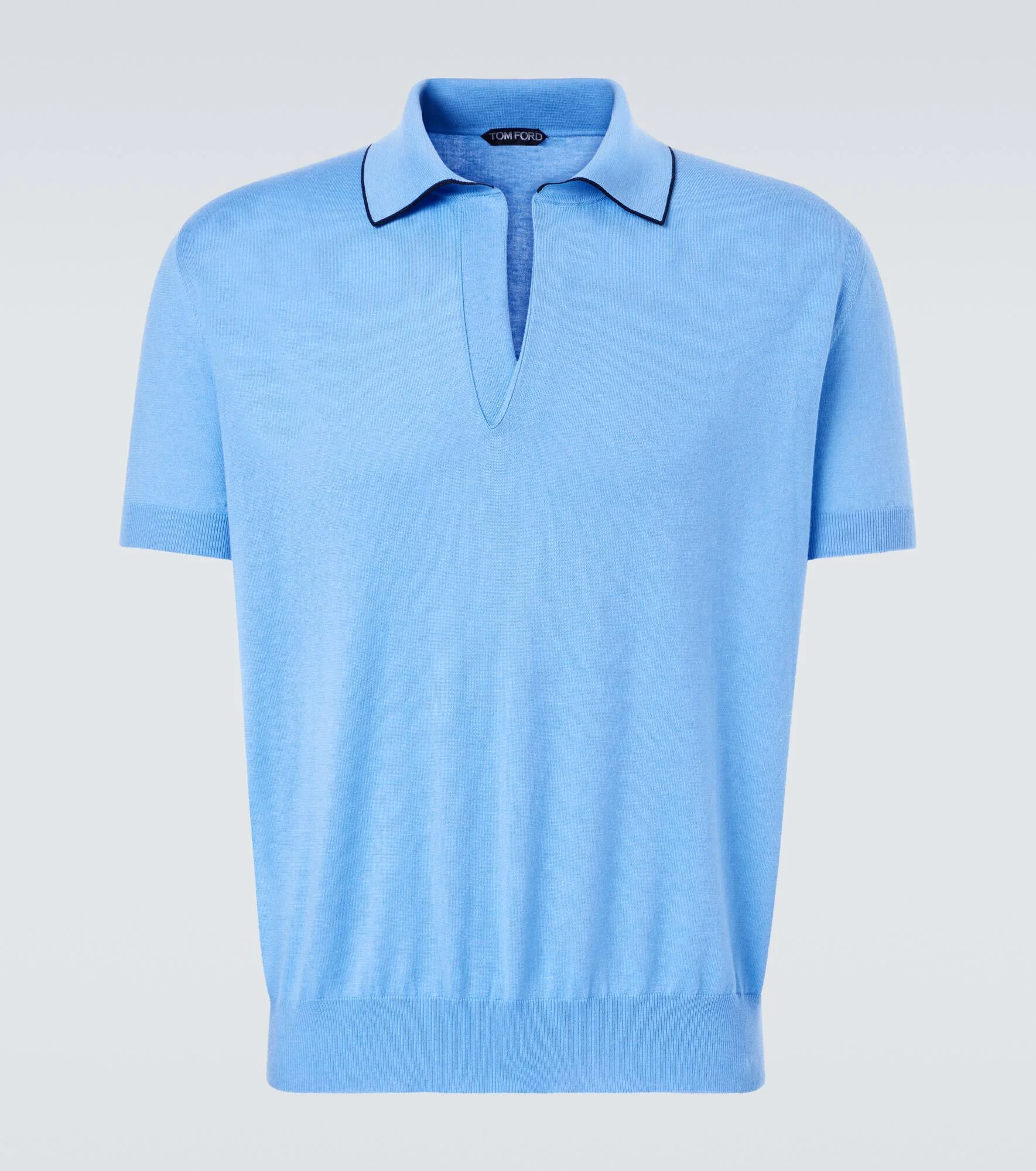 Cotton and silk polo shirt - 1