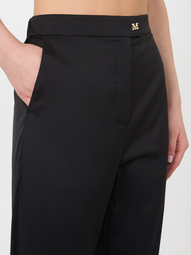 CURVE Stretch cotton Capri trousers - BLACK 5