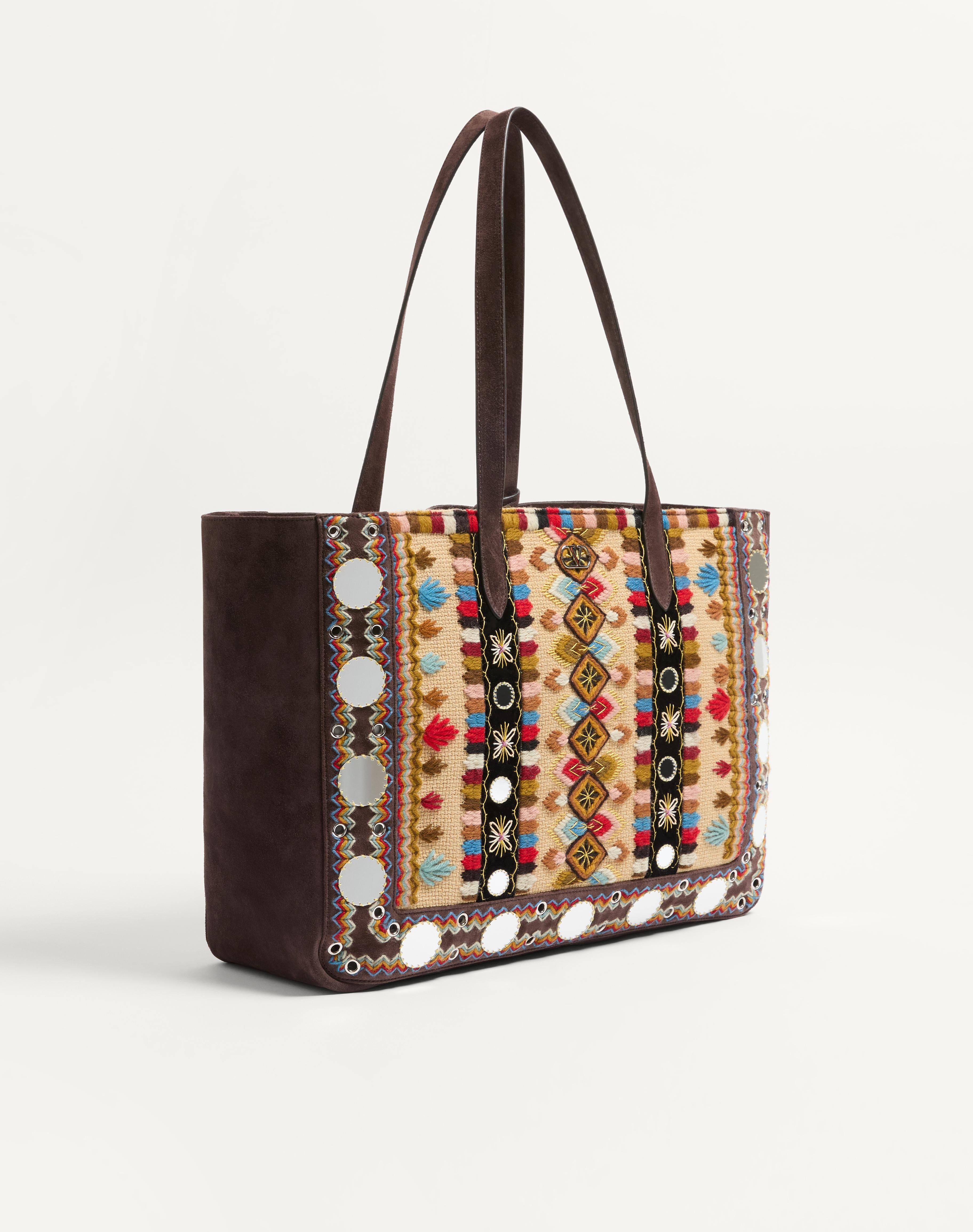 VALENTINO GARAVANI NELLCÔTE LARGE EMBROIDERED SHOPPING BAG - 3