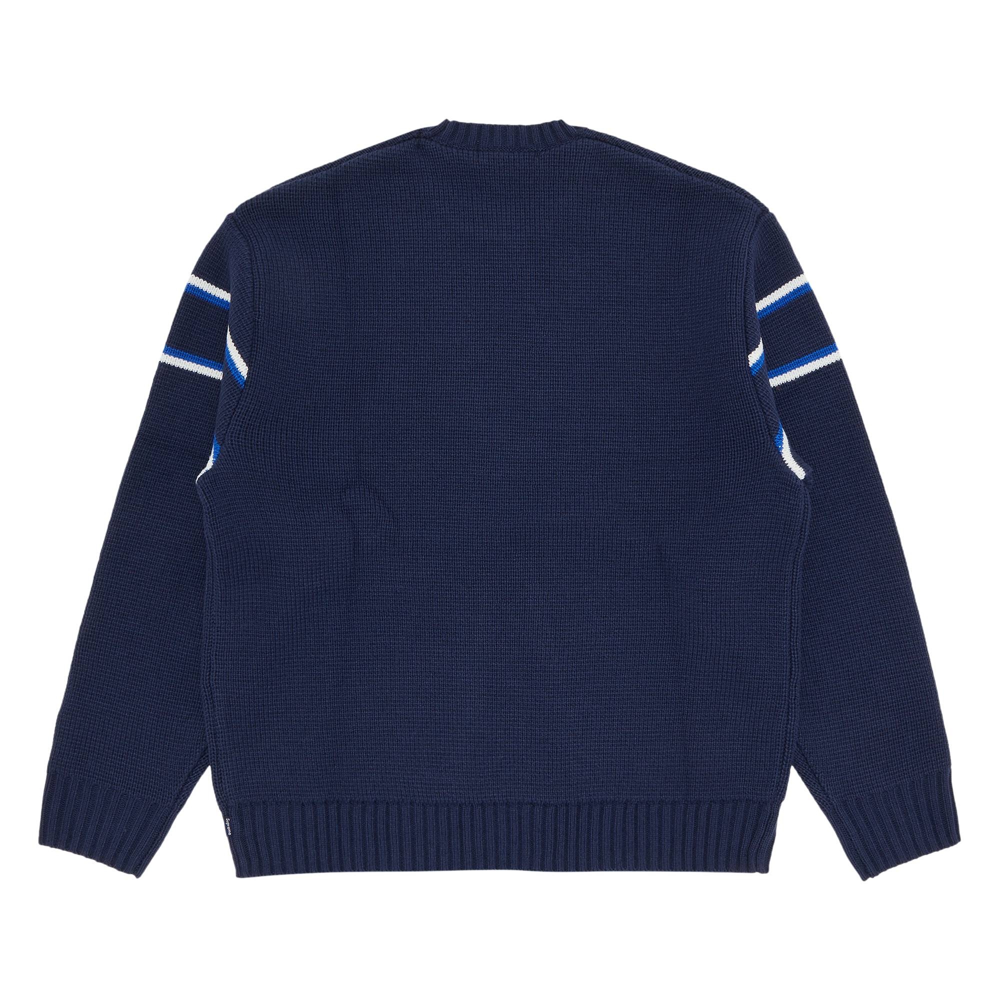 Supreme Supreme Chest Stripe Sweater 'Navy' | REVERSIBLE