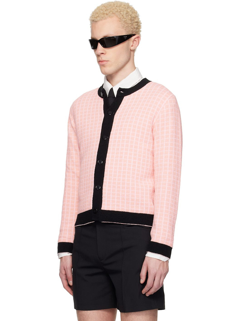 ERNEST W. BAKER Pink & White Check Boucle Cardigan outlook