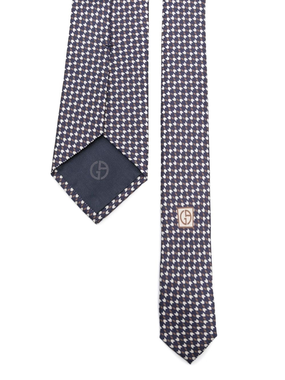 patterned-jacquard silk tie - 2