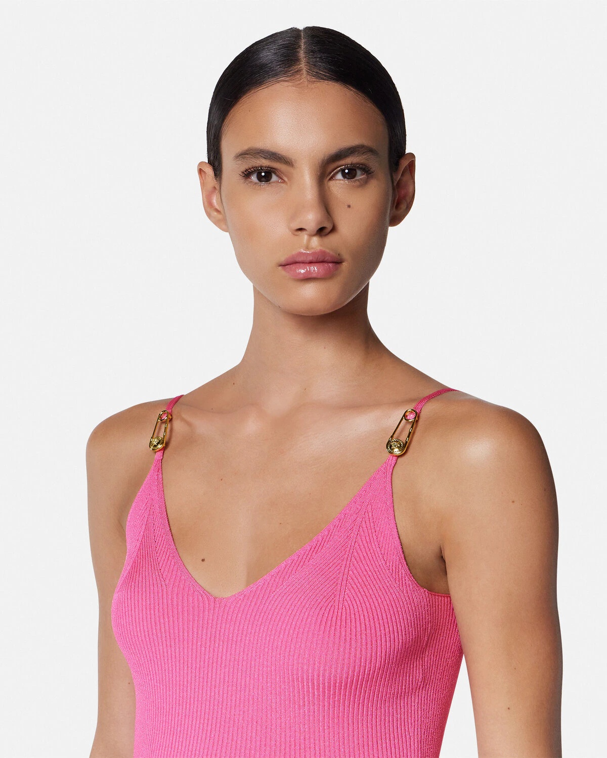 Safety Pin Knit Slip Midi Dress - 3