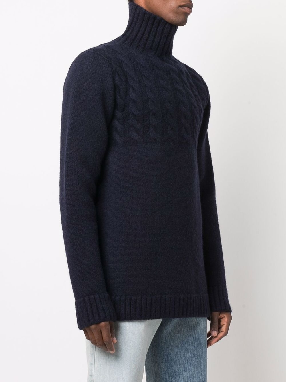 cable-knit wool jumper - 3