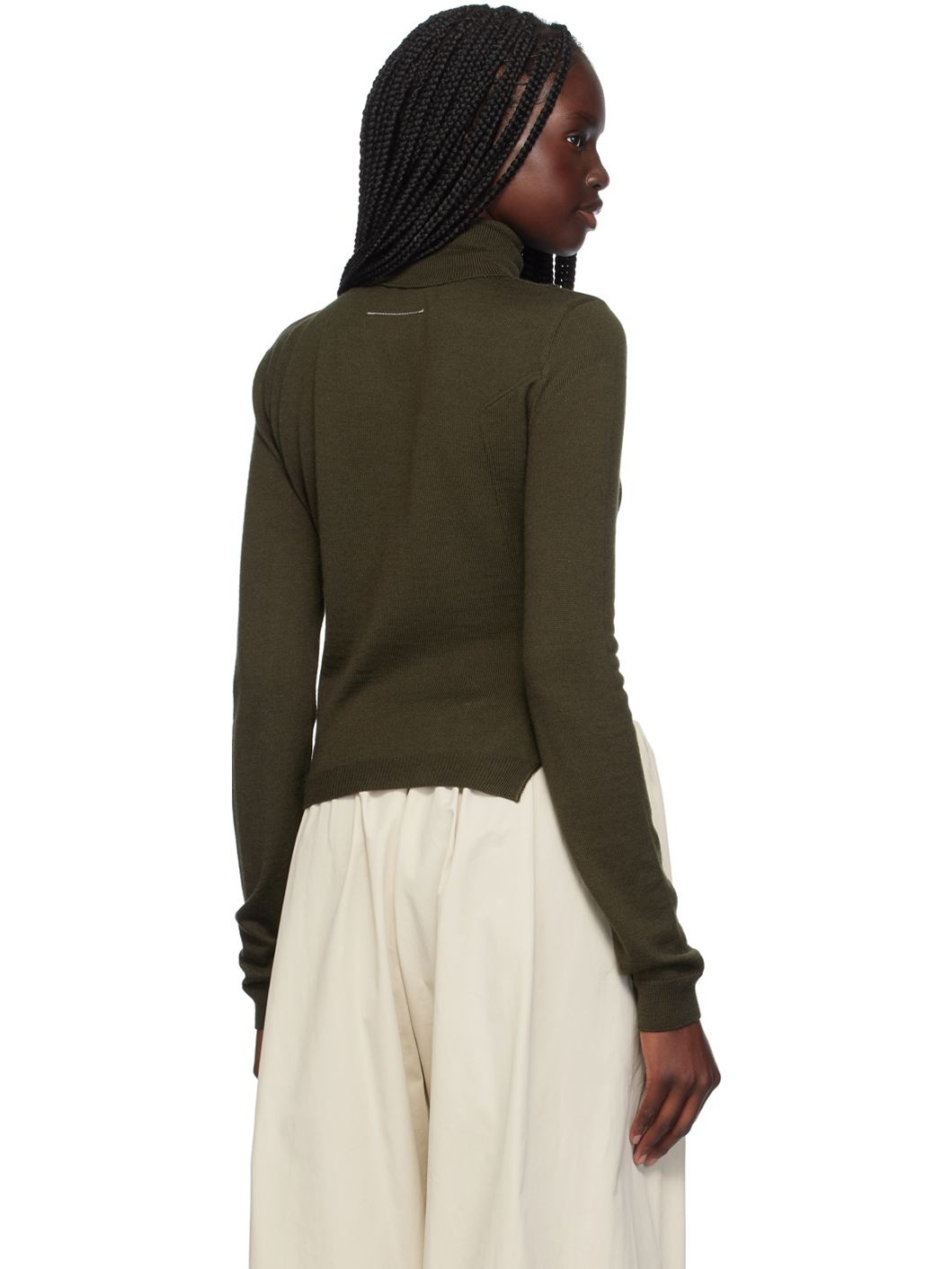 Khaki Patchwork Turtleneck - 3