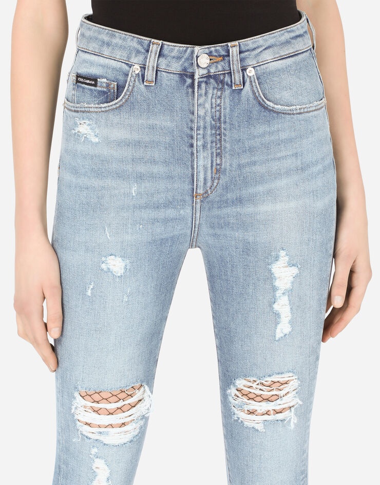 Stretch denim Audrey jeans with rips - 4