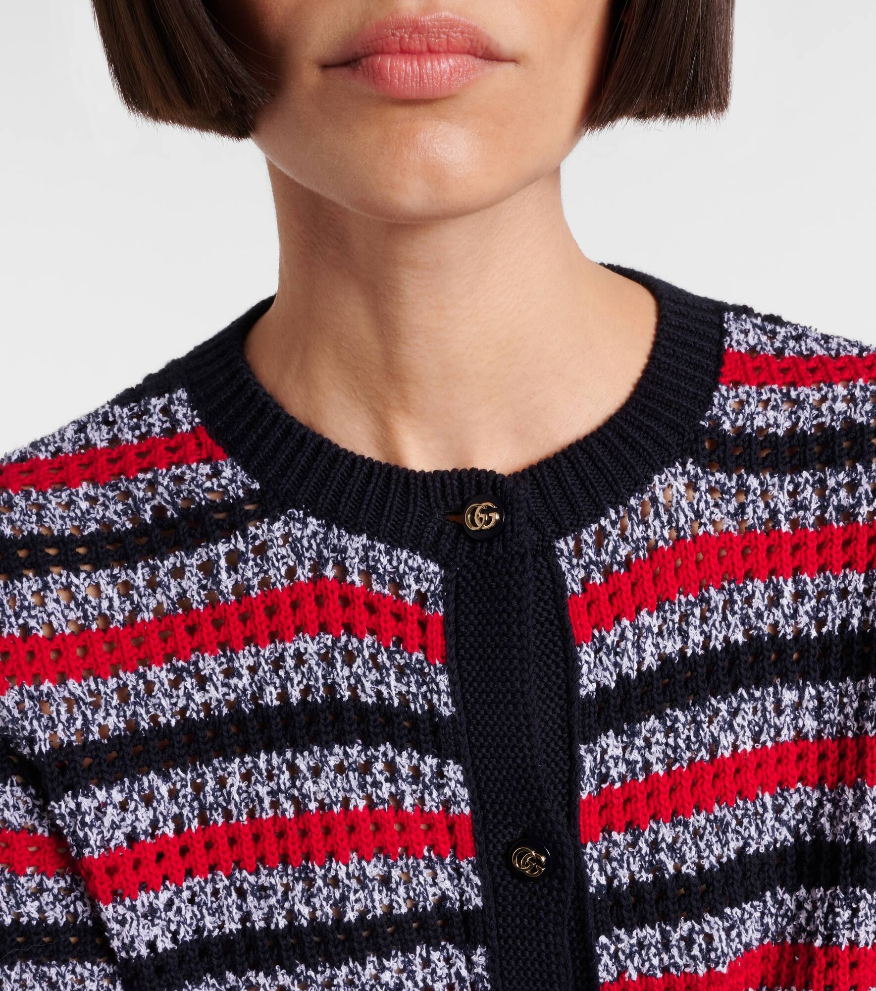 Striped cotton-blend cardigan - 4