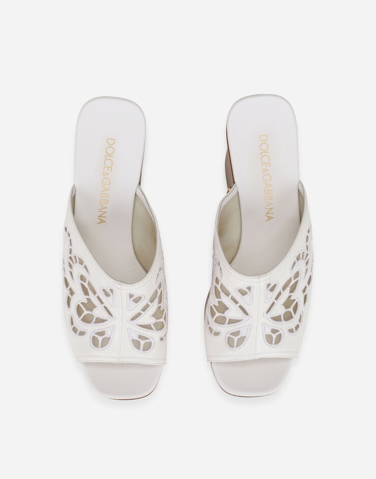 Embroidered nappa leather wedges - 4