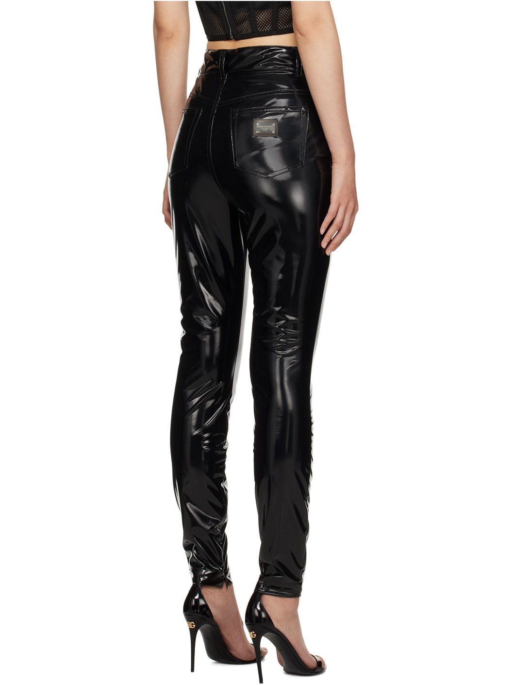 Black High-Rise Trousers - 3