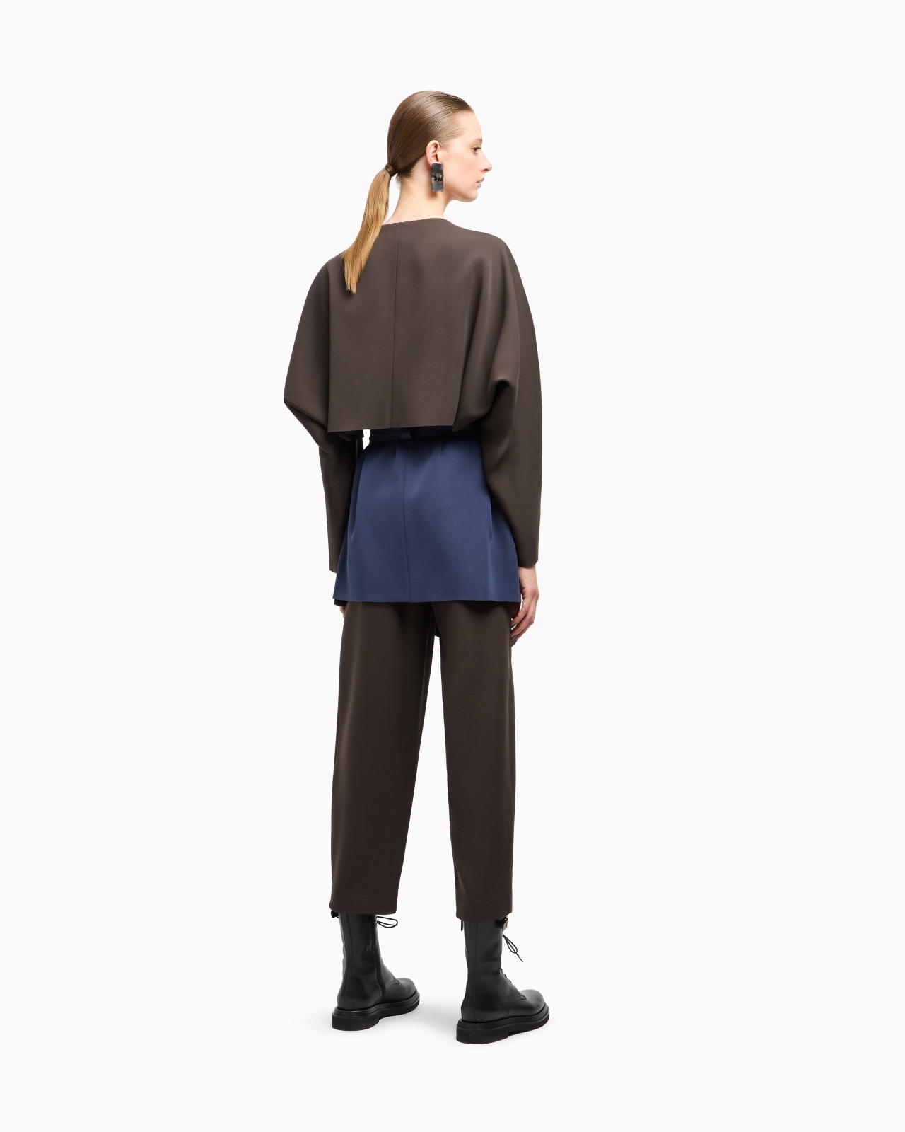 SILK DOUBLE GEORGETTE PEA COAT - 3