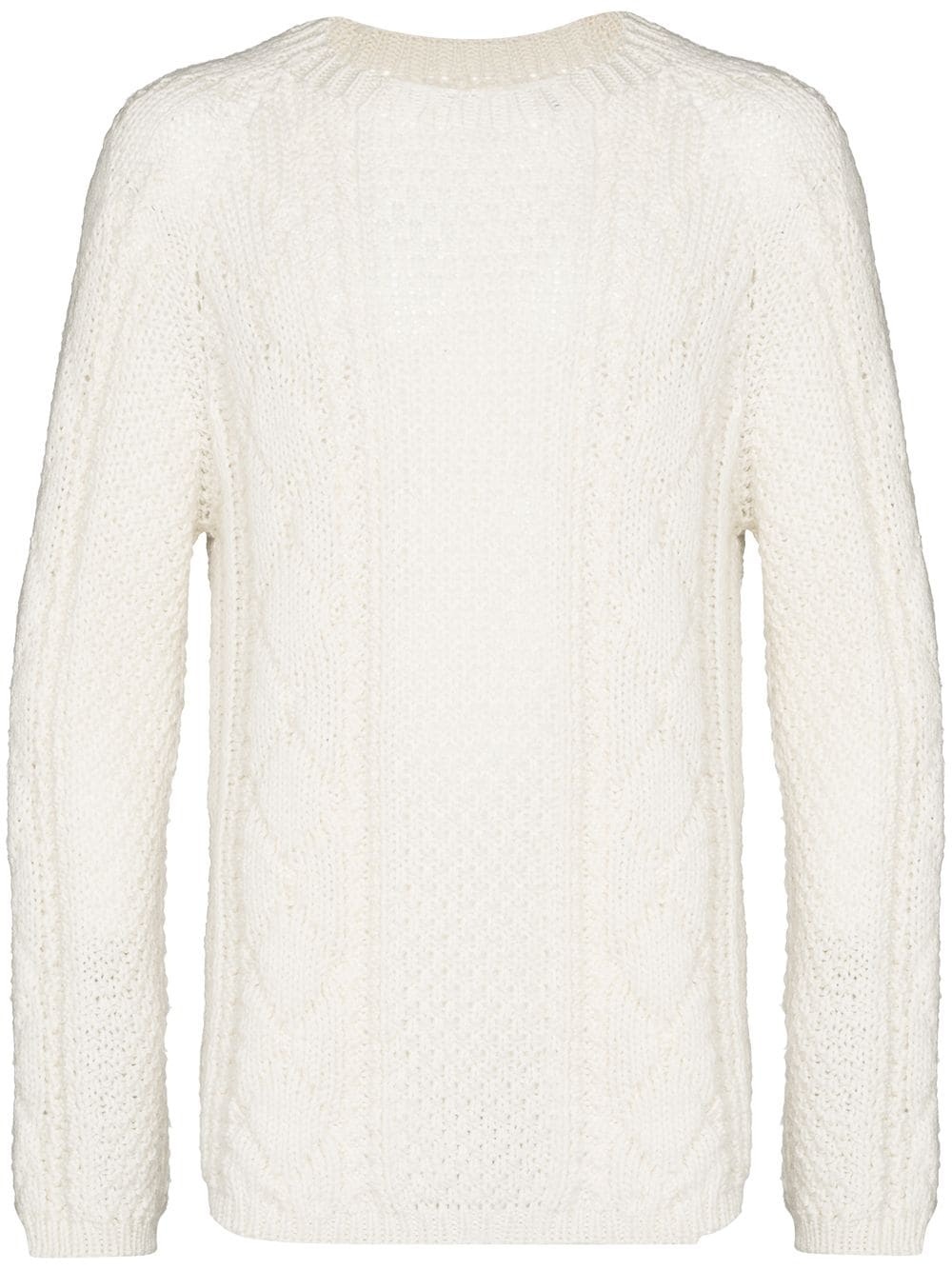 distressed-finish cable-knit jumper - 1