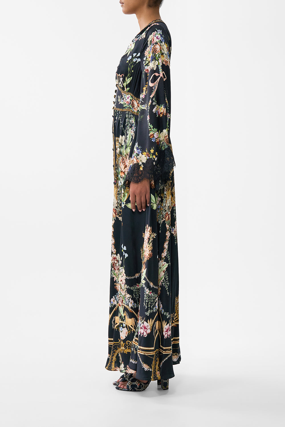 KIMONO SLEEVE DRESS WITH SHIRRING DETAIL - 4