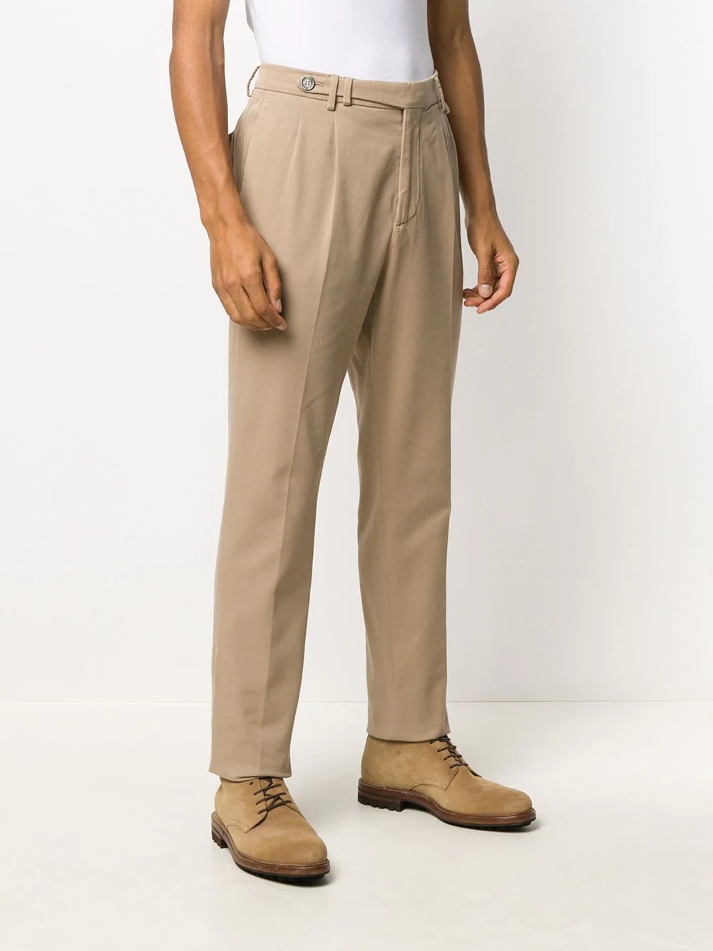 straight leg cotton trousers - 3