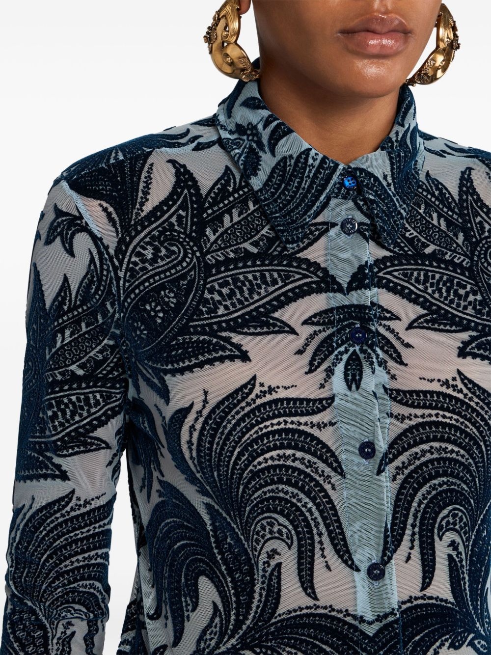 paisley-jacquard shirt - 4