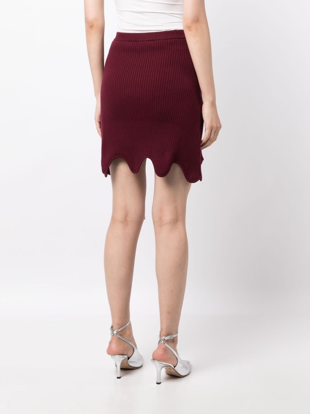 Sofia layered ribbed-knit miniskirt - 4