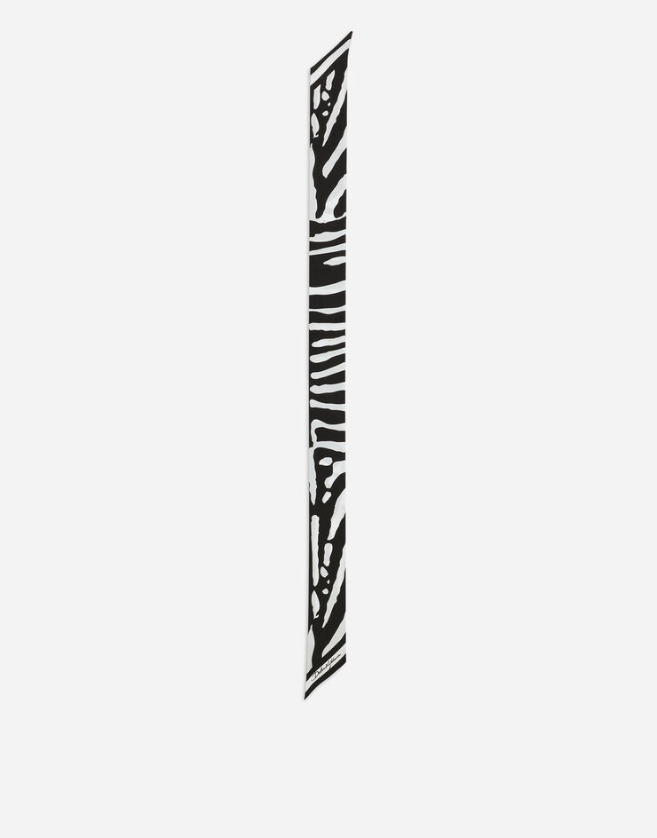 Zebra-print twill headscarf - 3