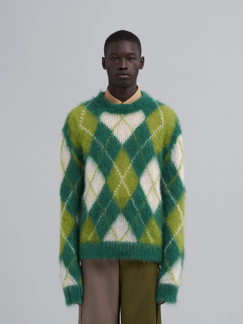 Marni ICONIC MOHAIR ARGYLE SWEATER outlook