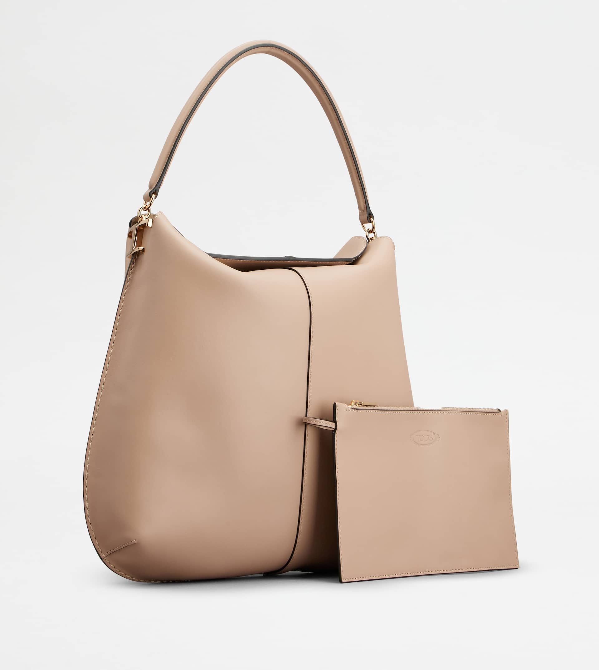 HOBO BAG TOD'S T CASE IN LEATHER LARGE - PINK - 4