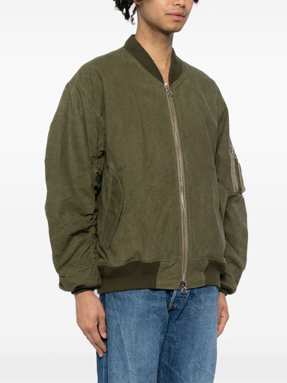 padded canvas bomber jacket - 3