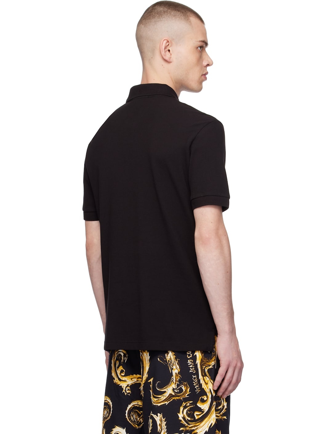 Black Logo Slim-Fit Polo - 3