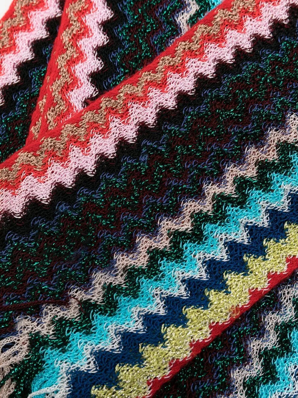 chevron-knit glittered scarf - 3