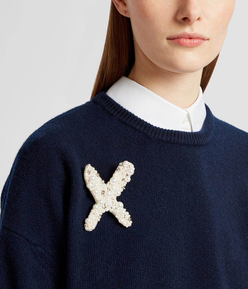 Erdem PEARL ALPHABET BROOCH X outlook