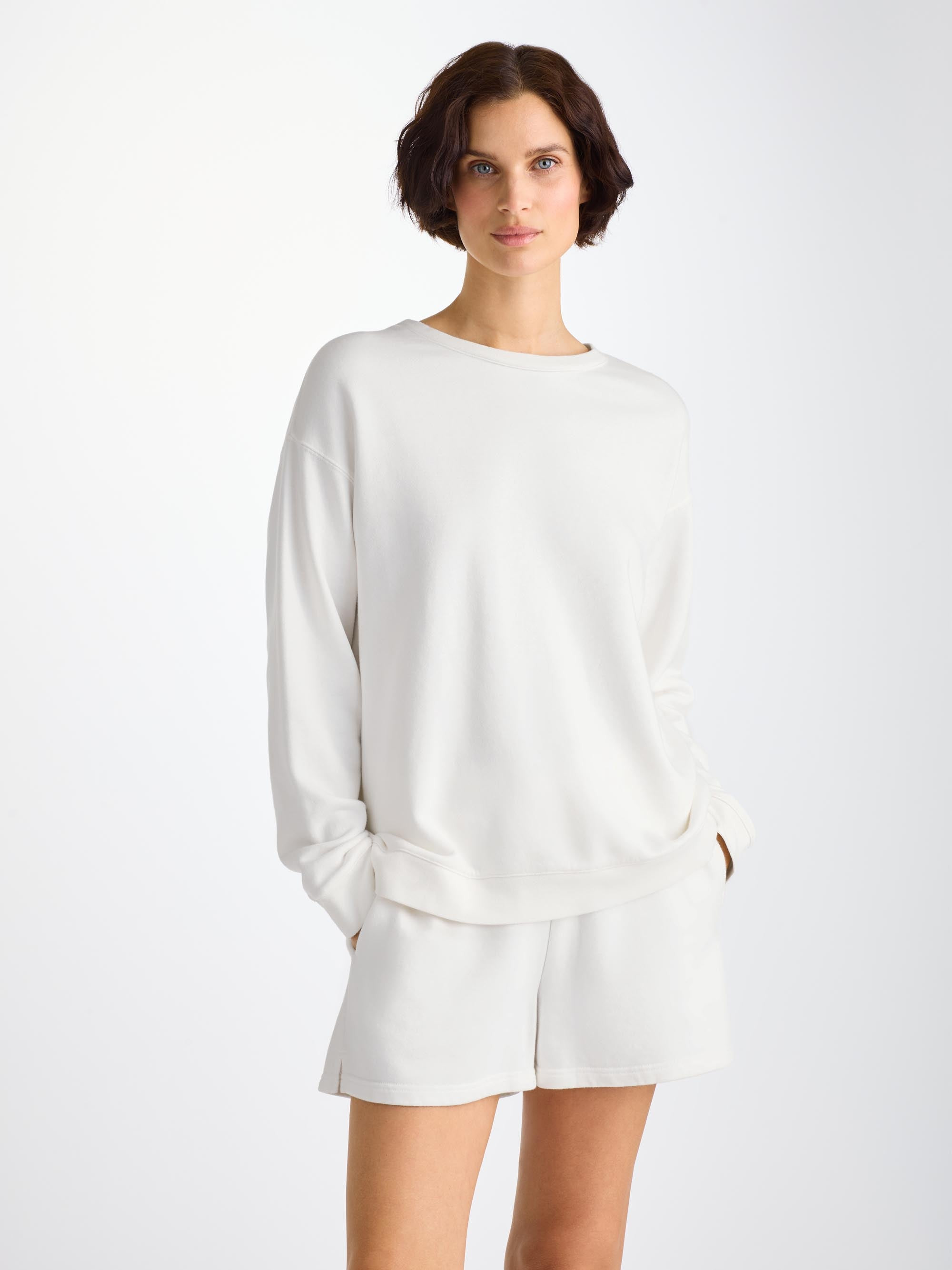 Women's Sweatshirt Quinn Cotton Modal White - 3