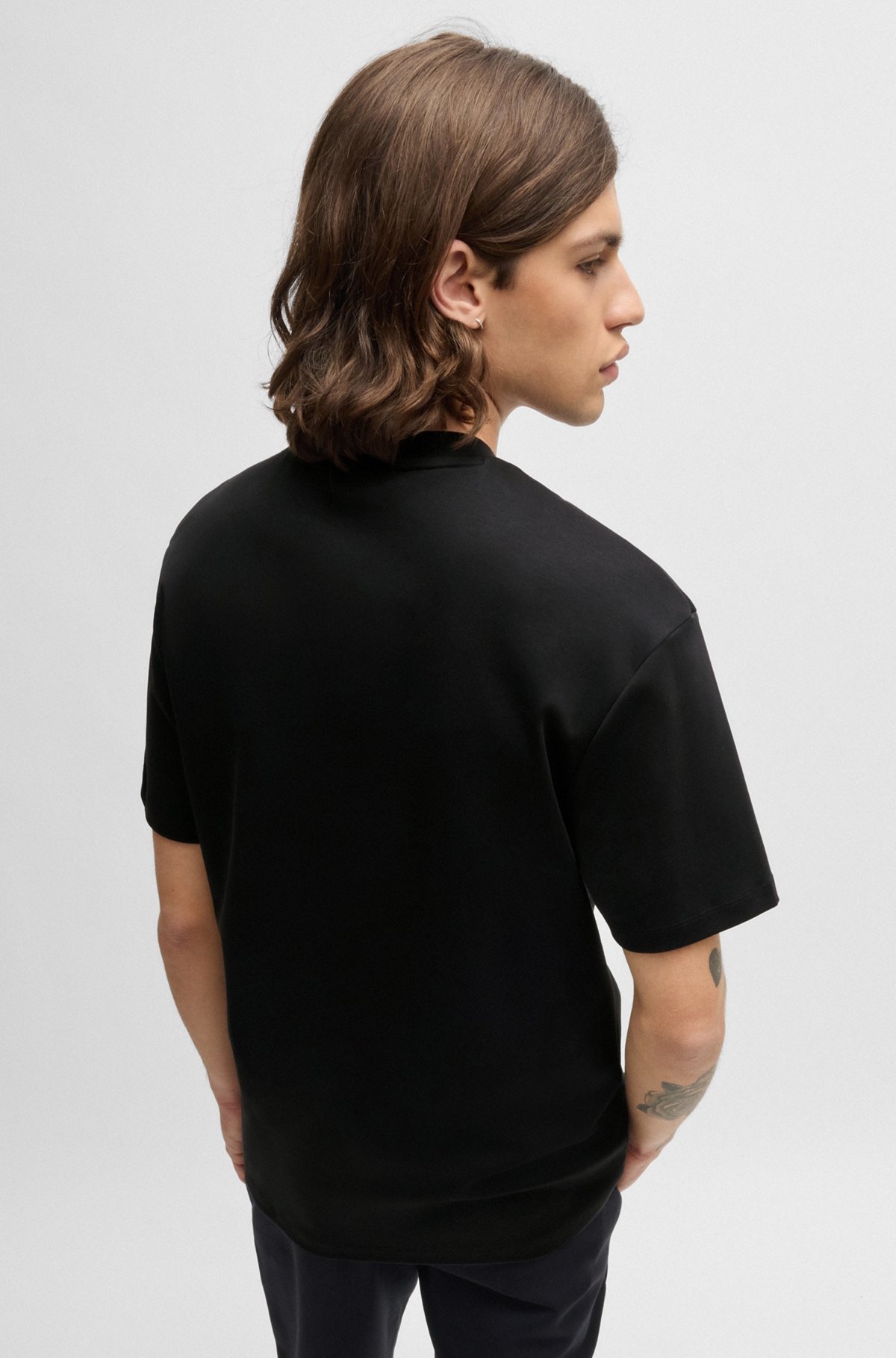 INTERLOCK-COTTON REGULAR-FIT T-SHIRT WITH STACKED LOGO - 5