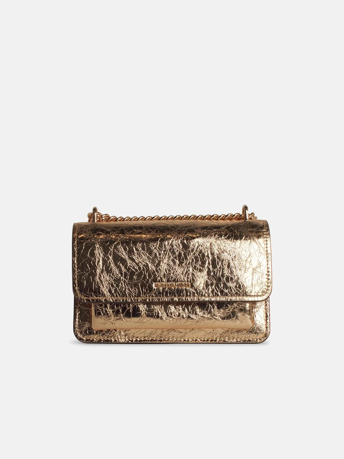 'CLAIRE' GOLD LEATHER CROSSBODY BAG - 1