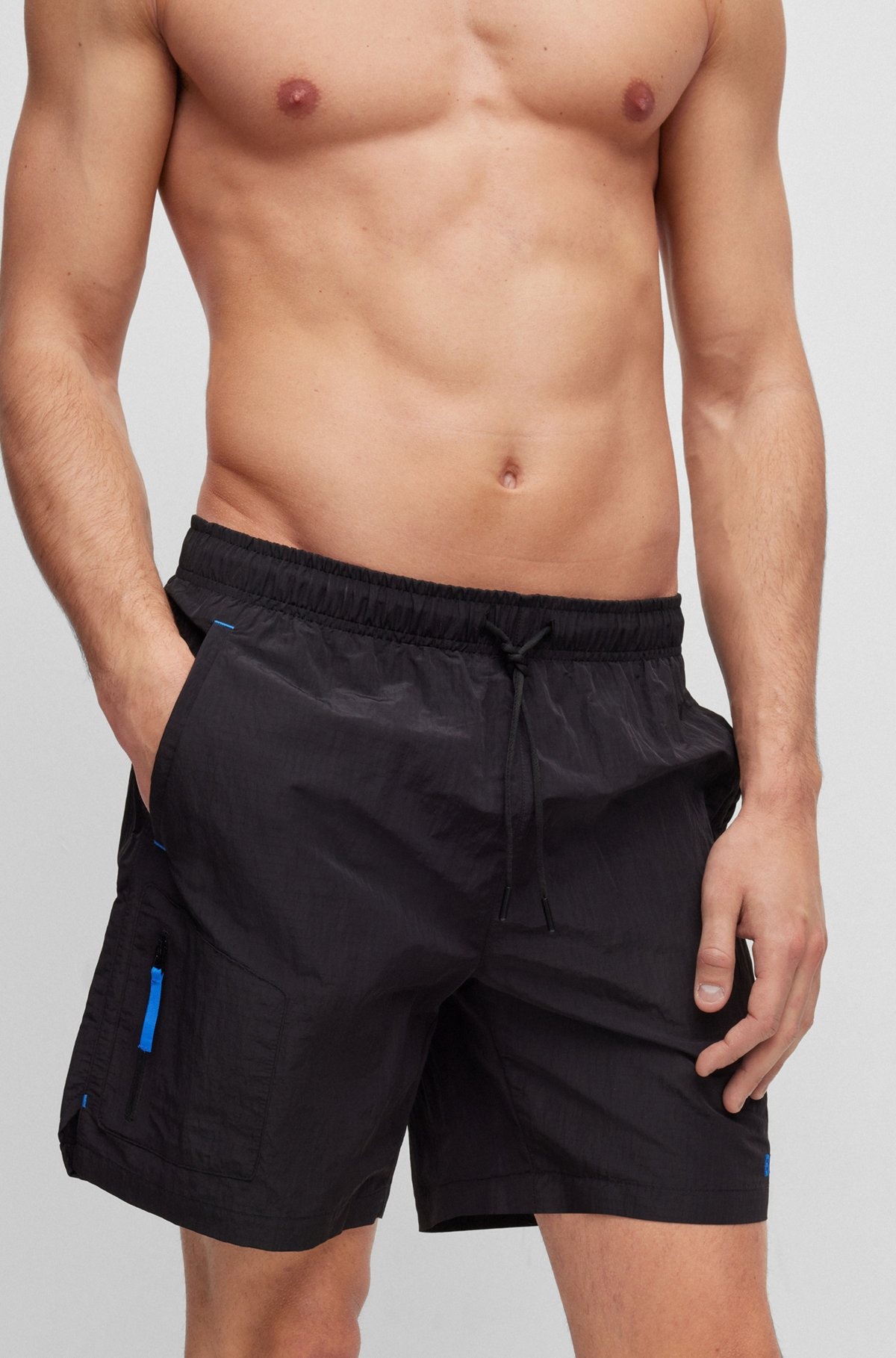 SWIM SHORTS IN QUICK-DRYING FABRIC WITH EMBROIDERED LOGO - 3