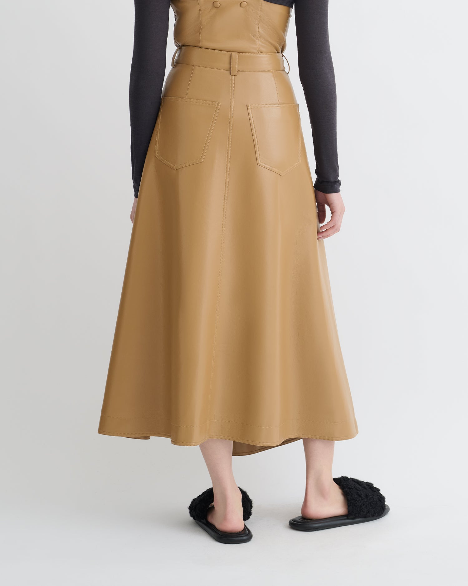 Draped Okobor™ Alt-Leather Skirt - 5