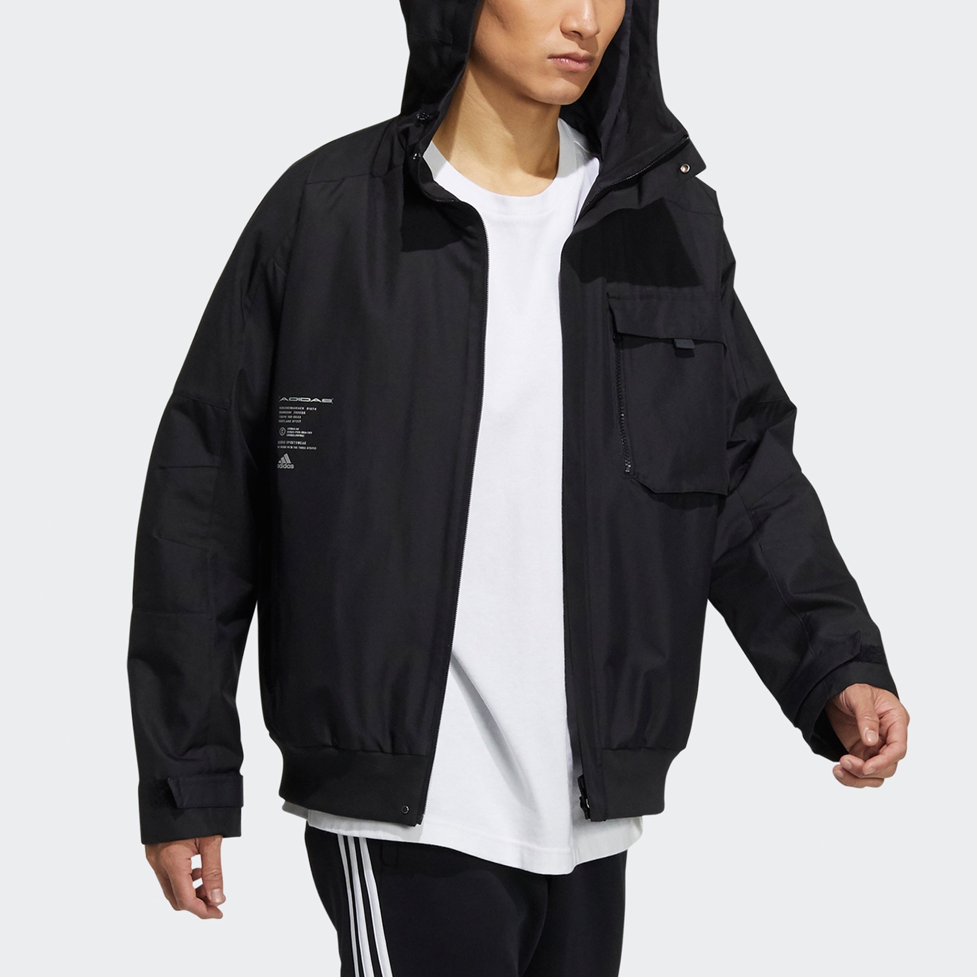 adidas M Utility Jkt Big Pocket Sports Hooded Jacket Black HD0355 - 4