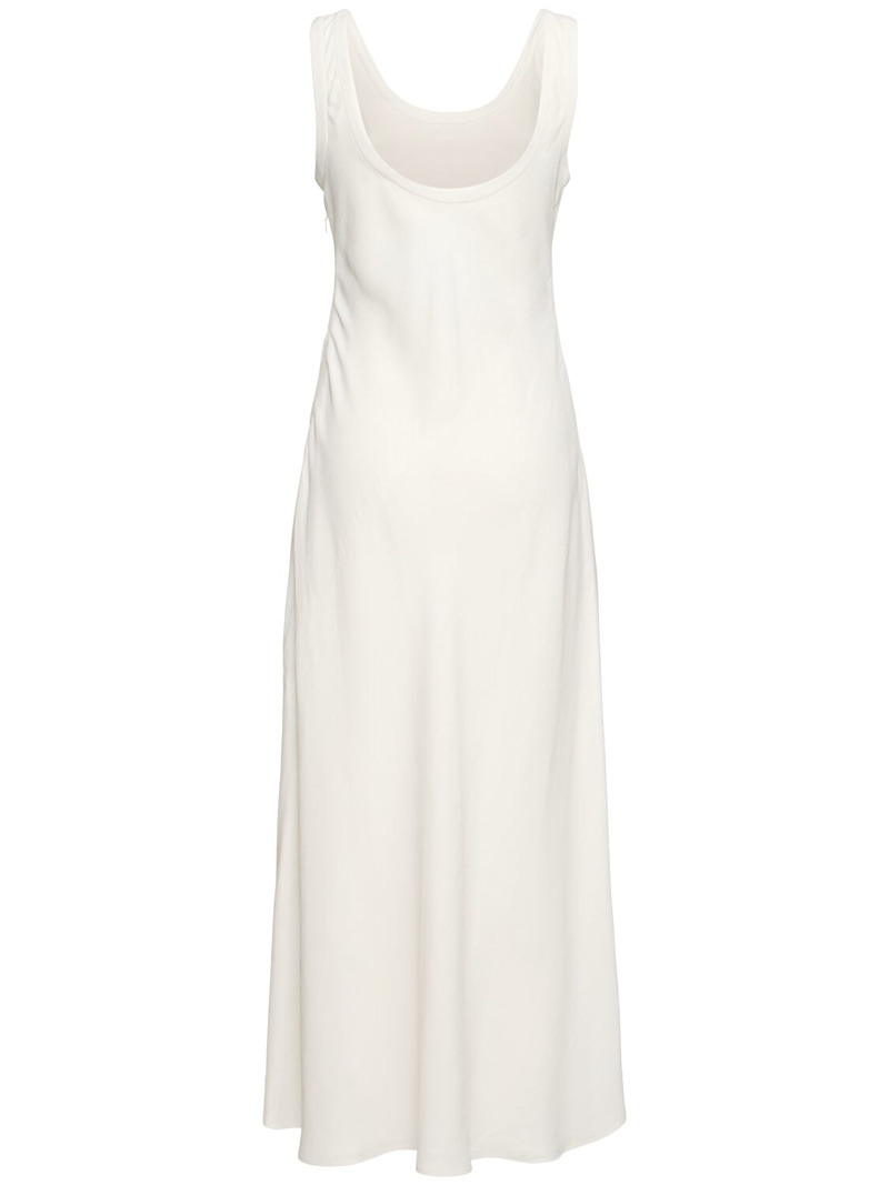 Fluid linen blend twill long dress - 4