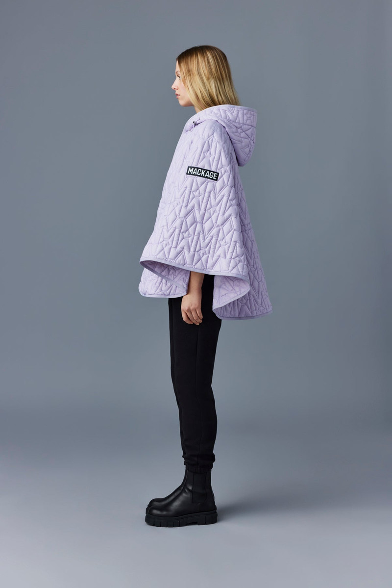 MICAH Mattle light down monogram poncho with hood 3