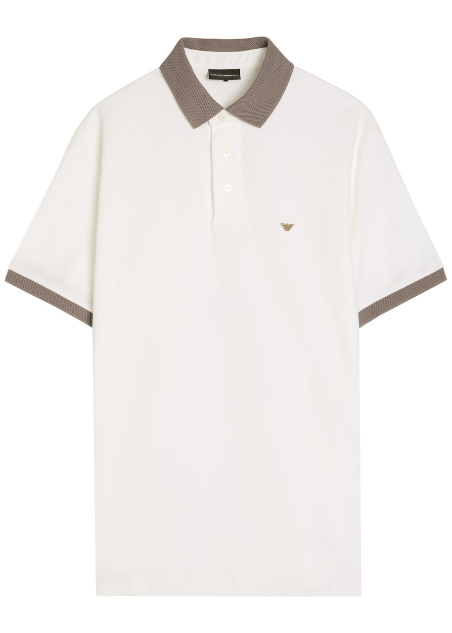 Emporio Armani Logo Piqué Cotton Polo Shirt - 1