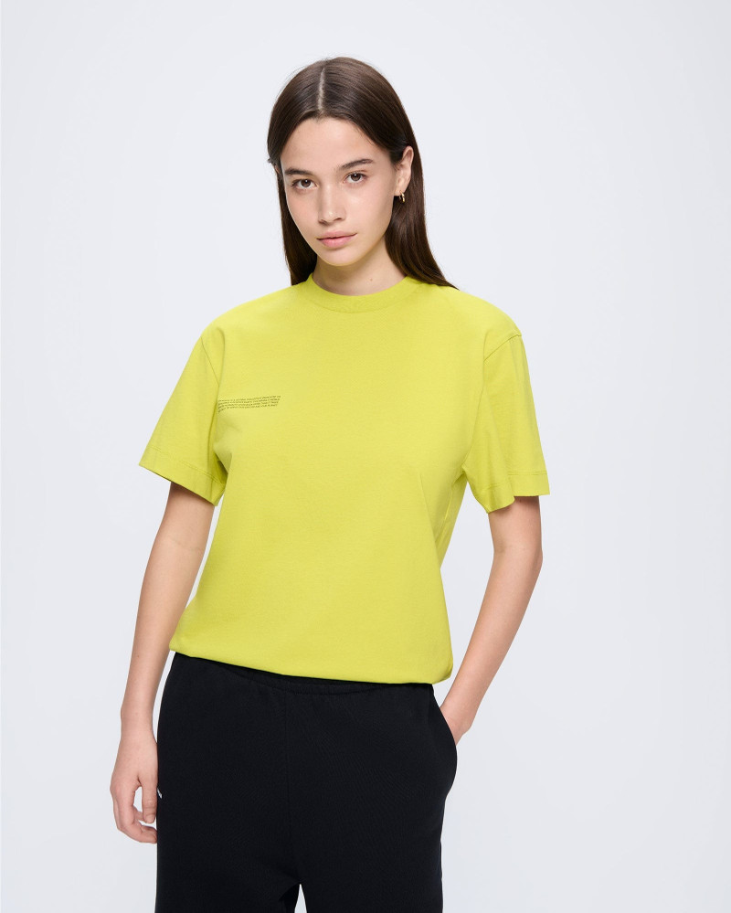 PANGAIA Womens 365 Midweight T-Shirt - Auroral Olive outlook