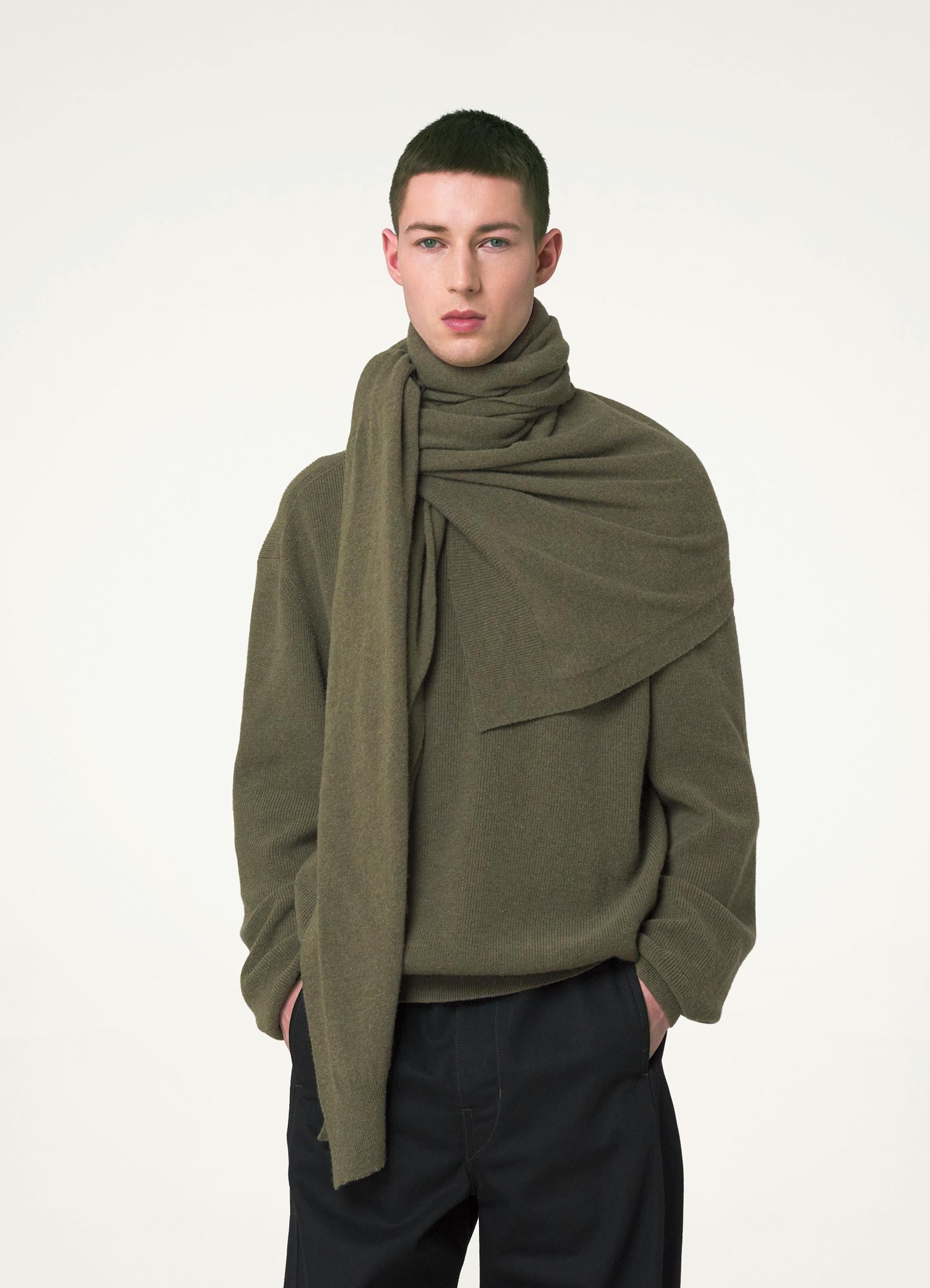 Lemaire Men's Snood Scarf White