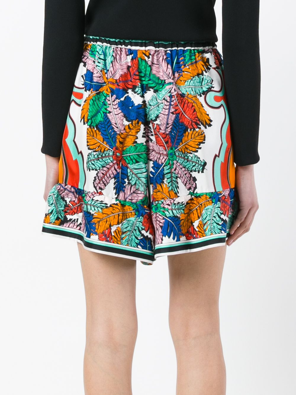elasticated waistband printed shorts - 4