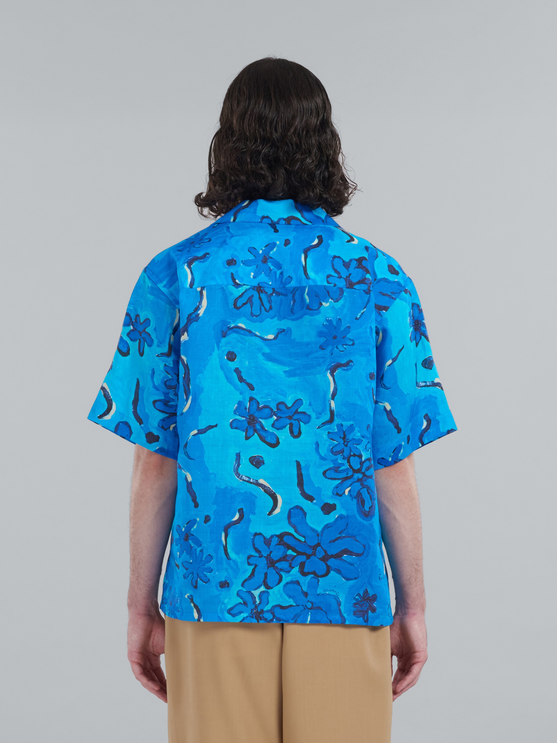 PRINTED BLUE RAMIÉ BOWLING SHIRT - 3