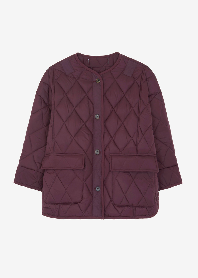 Teddy Quilted Jacket - Burgundy 1