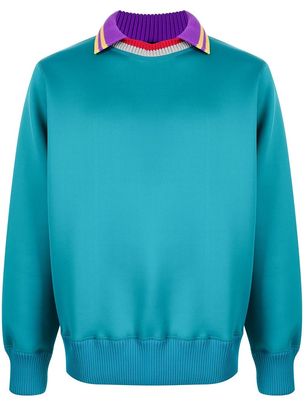 contrasting-collar jumper - 1