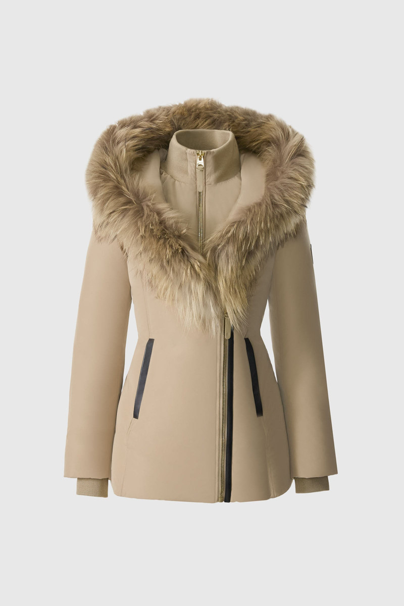 ADALI-F Down coat with natural fur Signature Mackage Collar 1