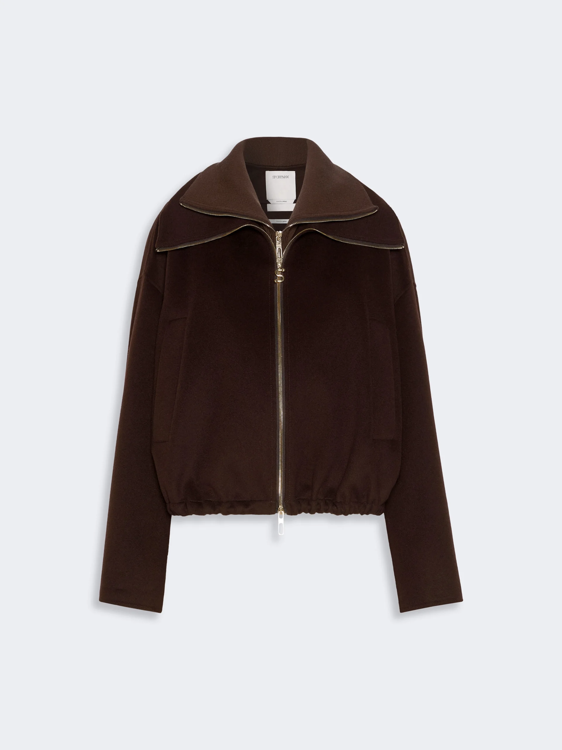 EMIRO Pure wool bomber jacket with removable bib - CHOCOLATE - 1